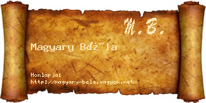 Magyary Béla névjegykártya