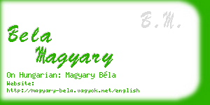 bela magyary business card