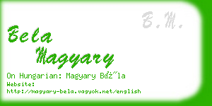 bela magyary business card